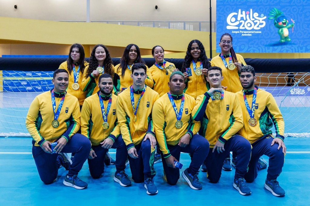 Brasil domina goalball no Chile e conquista ouro duplo no Parapan de Jovens