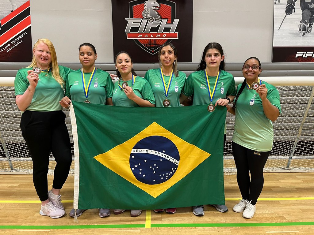 Brasil repete 2022, bate EUA e leva o bronze na Copa Malmö de goalball