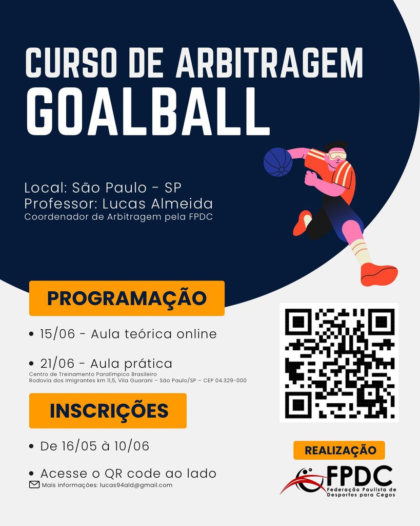 Federação Paulista organiza clínica de arbitragem de goalball em junho Federação Paulista organiza clínica de arbitragem de goalball em junho