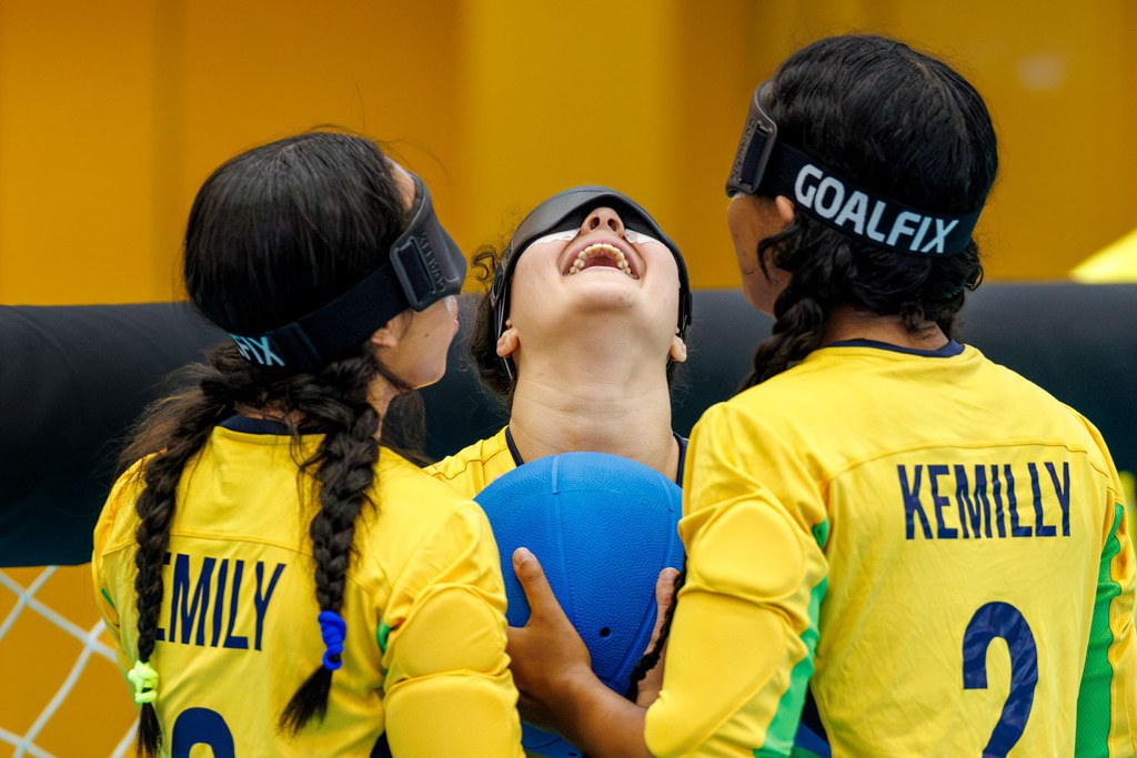 Brasil garante duas vitórias no goalball feminino e lidera Parapan de Jovens